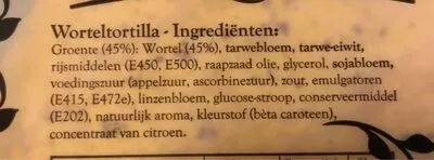 List of product ingredients Wortel Tortilla No Fairytales 