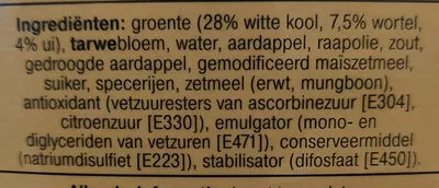 Lista de ingredientes del producto mini loempia groente Albert Heijn 15