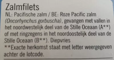 Liste des ingrédients du produit Wilde zalmfilets Albert Heijn, Delhaize 250 g