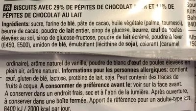 Lista de ingredientes del producto AH Basic Chocolate Chip Cookies (chocolade Chip Koekjes) AH Basic 