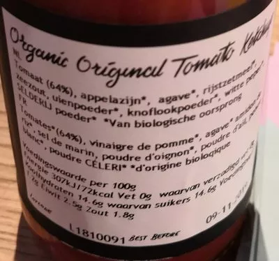 Lista de ingredientes del producto Bio Bandits Tomato Ketchup 325ML  