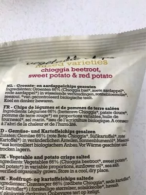 Lista de ingredientes del producto Vegetable chips Go Pure 