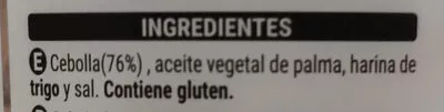 Lista de ingredientes del producto Cebolla frita Hacendado 150 g