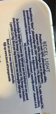 List of product ingredients Becel light Becel 2 x 10 g