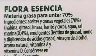 Liste des ingrédients du produit Flora Esencia Flora 225 g