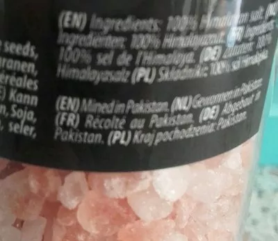 Liste des ingrédients du produit 100% Himalayan Salt  