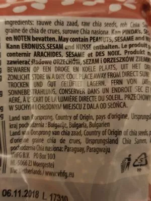List of product ingredients Graines de chia Raw 