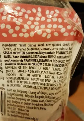 Lista de ingredientes del producto Raw Quinoa  150 g