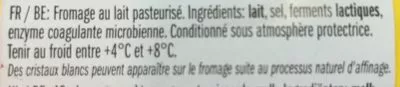 List of product ingredients Caractère Leerdammer, Bel 125 g (6 tranches)