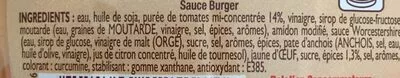 List of product ingredients sauce Burger Amora 