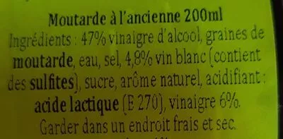 List of product ingredients À l'Ancienne Maille 210 g