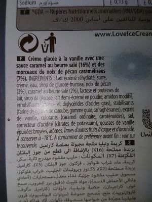 List of product ingredients 900ML Glace Carte D'or Sensation Douceur Vanille / Noix Pecan Carte d'Or 