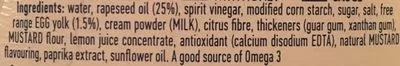 Lista de ingredientes del producto Light mayonnaise Unilever 