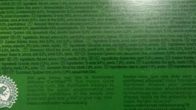 List of product ingredients Green tea collection 4x10 sachets Lipton 4x10 sachets