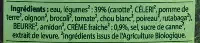 Liste des ingrédients du produit Douceur de légumes à la crême fraîche Knorr 1 l