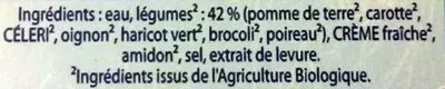 Liste des ingrédients du produit Légumes du potager moulinés Bio Knorr, Unilever 1 L