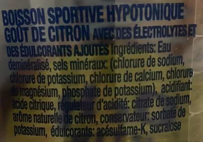 List of product ingredients Sport Water lemon  