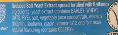 List of product ingredients MARMITE reduced salt Marmite 250 g