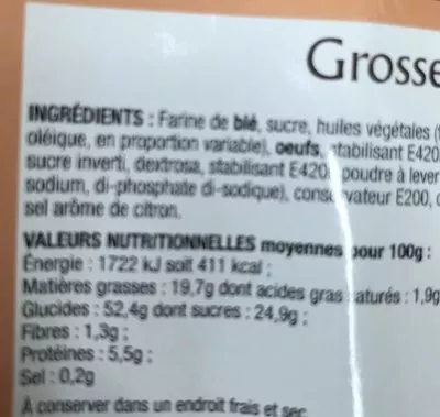 Lista de ingredientes del producto Madeleines Canto 80 g