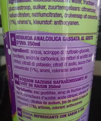 Liste des ingrédients du produit Sparkling Grape Chupa Chups 25cl