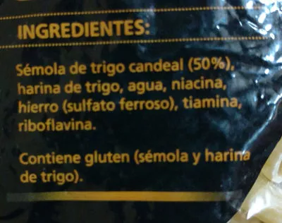 List of product ingredients Quífaros Don Giuseppe 400 gramos
