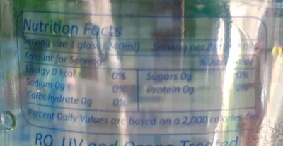 List of product ingredients vital premium water vital 500ml