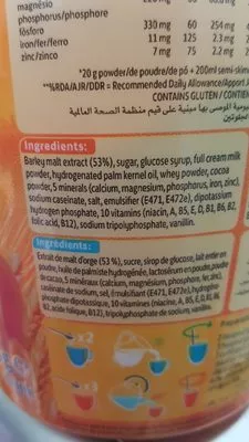 Liste des ingrédients du produit Ovaltine Ovaltine 400g