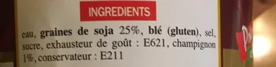 Lista de ingredientes del producto Sauce Soja au Champignon 700ML Healthy boy brand, Yan wal yun Co. Ltd. 700 ml