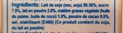 Liste des ingrédients du produit Soymilk Chocolate Lactasoy 