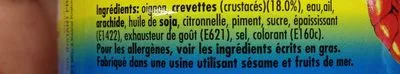 List of product ingredients Crevettes hachées aux épices Por Kwan 160 g