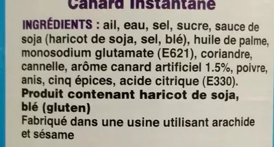 List of product ingredients Assaisonnement pour soupe de canard instantané Por Kwan 225 g