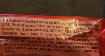List of product ingredients Nouilles chinoises Yumyum 