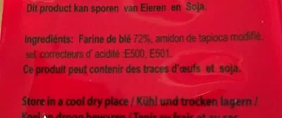 Liste des ingrédients du produit Nouilles MENDAKE Ostmann, เมนดาเกะ, mendake 200 g, 4 pcs