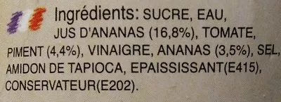 Liste des ingrédients du produit Sauce Pimentée à l'Ananas pour Wok Exotic Food 300 mL