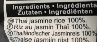 List of product ingredients Royal Thai Cuisine Thai Premium Rice Jasmine Rice BLUE ELEPHANT 500 g