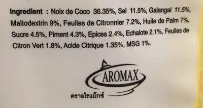 Lista de ingredientes del producto Tom Ka Suppe AROMAX 55 g