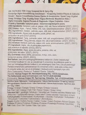 List of product ingredients Jae Kae Noi  36 g