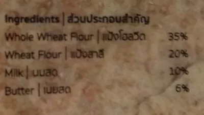 List of product ingredients ขนมปังโฮลวีทสูตรดั้งเดิม ตราคิวบิก คิวบิก, Cubic 120 g