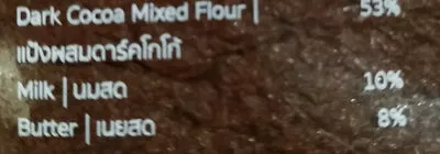 List of product ingredients ขนมปังดาร์คโกโก้ CUBIC, คิวบิก 120 g