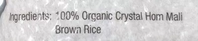 Lista de ingredientes del producto Thai Organic Hom Mali Brown Rice The loving rice 2 kg