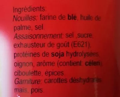 List of product ingredients Noodles beef Koka 