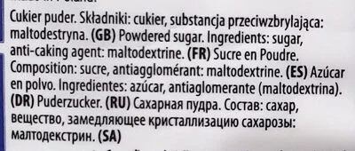 List of product ingredients Cukier puder Kupiec 400 g