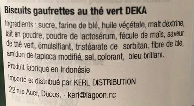 Lista de ingredientes del producto Dekka Matcha Green Tea  