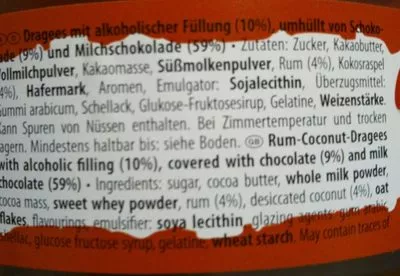 List of product ingredients Rum kokos Casali 300 g