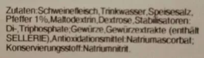 Liste des ingrédients du produit Pfefferschinken Mein Berger Schinken 100 g