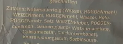 Lista de ingredientes del producto Alpen Wecken Anker 500 g