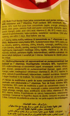 Lista de ingredientes del producto Bravo multivitamin rauch 2 l