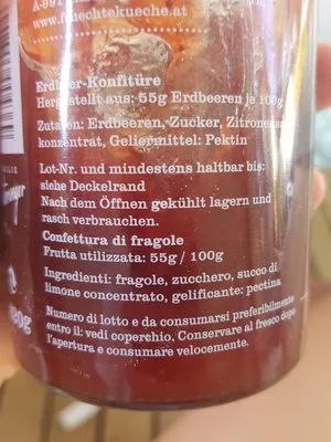 Liste des ingrédients du produit Erdbeer confiture fraise  