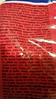 Liste des ingrédients du produit Brezel mix snackline 300 g
