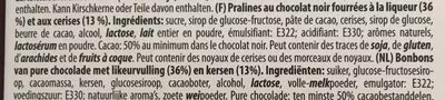 List of product ingredients Cherries in brandy  5.29 oz